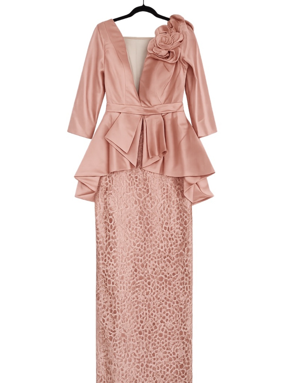 LAN Ting Bride Formal Pink Peplum Dress